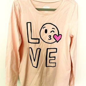 OshKosh B'gosh Girls Love Emoji Long Sleeve 10/12 T-shirt
